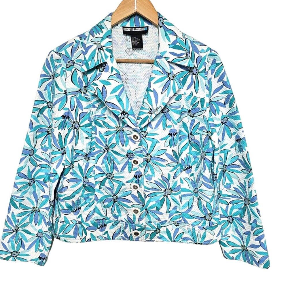 Requirements Womens Size 12 Floral Tropical Cropped Jacket Beachy Holiday